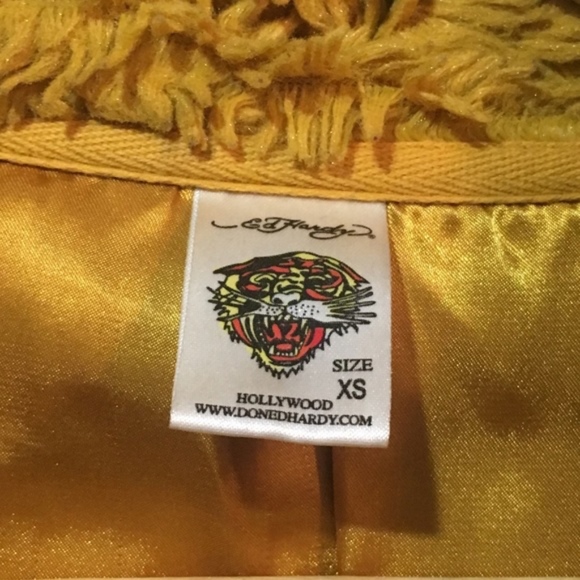 Ed hardy red & gold rhinestone fluffy hoodie - Picture 6 of 8